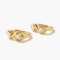 Lab Grown Pear Diamond Earrings in 10K Yellow Gold (0.60 ct tw)