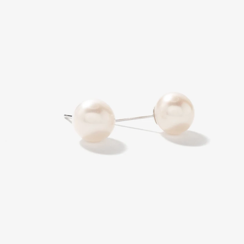 7-7.5mm Pearl Stud Earrings in 14K White Gold