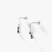 Sapphire Earrings in 10K White Gold