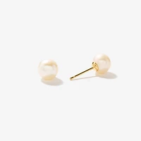 6-6.5mm Pearl Stud Earrings in 14K Yellow Gold