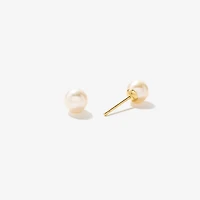 5-5.5mm Pearl Stud Earrings in 14K Yellow Gold