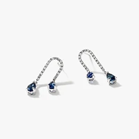 Sapphire Earrings in 10K White Gold