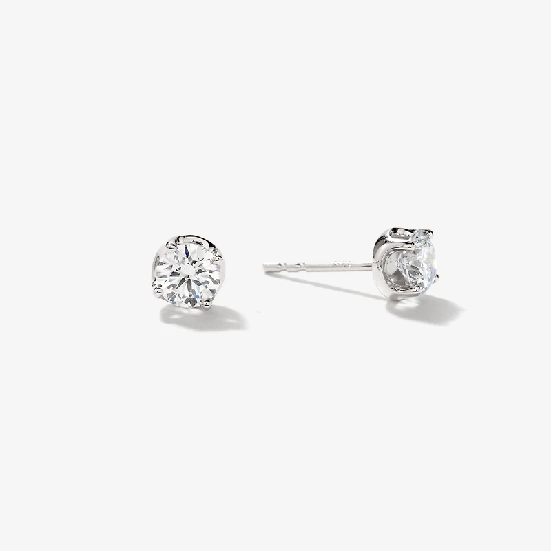 Lab Grown Diamond Stud Earrings in 14K White Gold (0.75 ct tw)