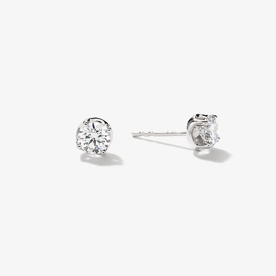 Lab Grown Diamond Stud Earrings in 14K White Gold (0.75 ct tw)