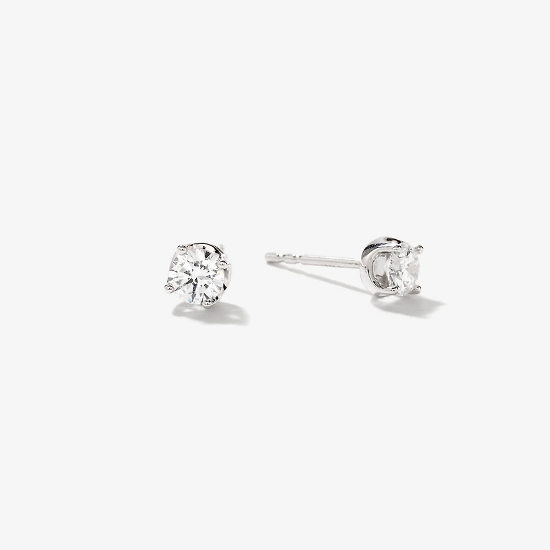 Lab Grown Diamond Stud Earrings in 14K White Gold (0.50 ct tw)