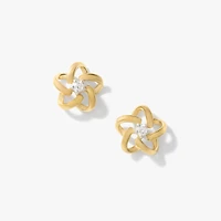 Diamond Star Stud Earrings in 10K Yellow Gold (0.05 ct tw)