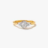 Diamond Cluster Ring 10K Yellow Gold (0.14 ct tw)