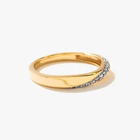Diamond Twist Wedding band 10K Yellow Gold (0.06 ct tw)