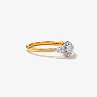 Diamond Cluster Ring 10K Yellow Gold (0.14 ct tw)