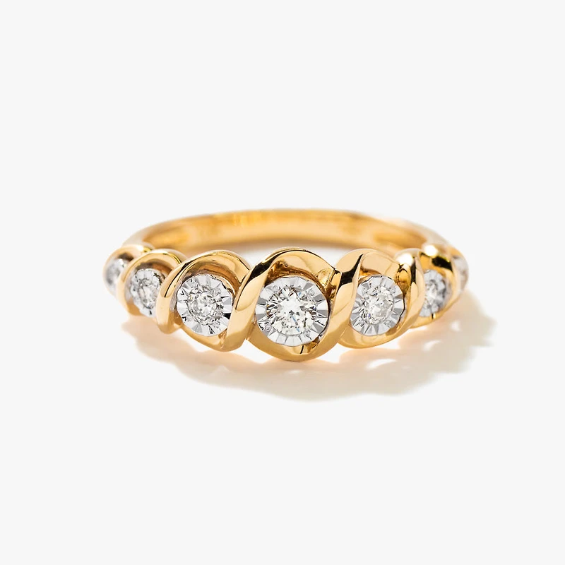 Diamond Anniversary Band 10K Yellow and White Gold (0.24 ct tw)
