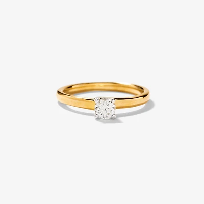 Diamond Solitaire Engagement Ring 10K Yellow Gold (0.25 ct tw)