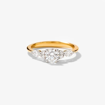 Lab Grown Round Cut Diamond Engagement Ring 14K Yellow Gold (0.77 c