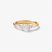 Lab Grown Round Cut Diamond Engagement Ring 14K Yellow Gold (0.77 c