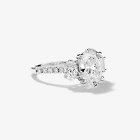 Lab Grown Oval Cut Diamond Engagement Ring 14K White Gold (2.85 ct
