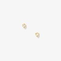 Tension Set Solitaire Lab Grown Diamond Stud Earrings in 14K Yellow Go