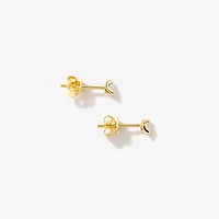 Tension Set Solitaire Lab Grown Diamond Stud Earrings in 14K Yellow Go