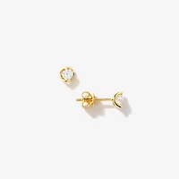 Crescent Set Lab Grown Diamond Stud Earrings in 14K Yellow Gold (0.30c