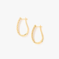 J Hoop Earrings in 10K Yellow and White Gold (1.00 ct tw)