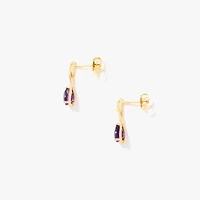 Amethyst Earrings in 10K Yellow Gold