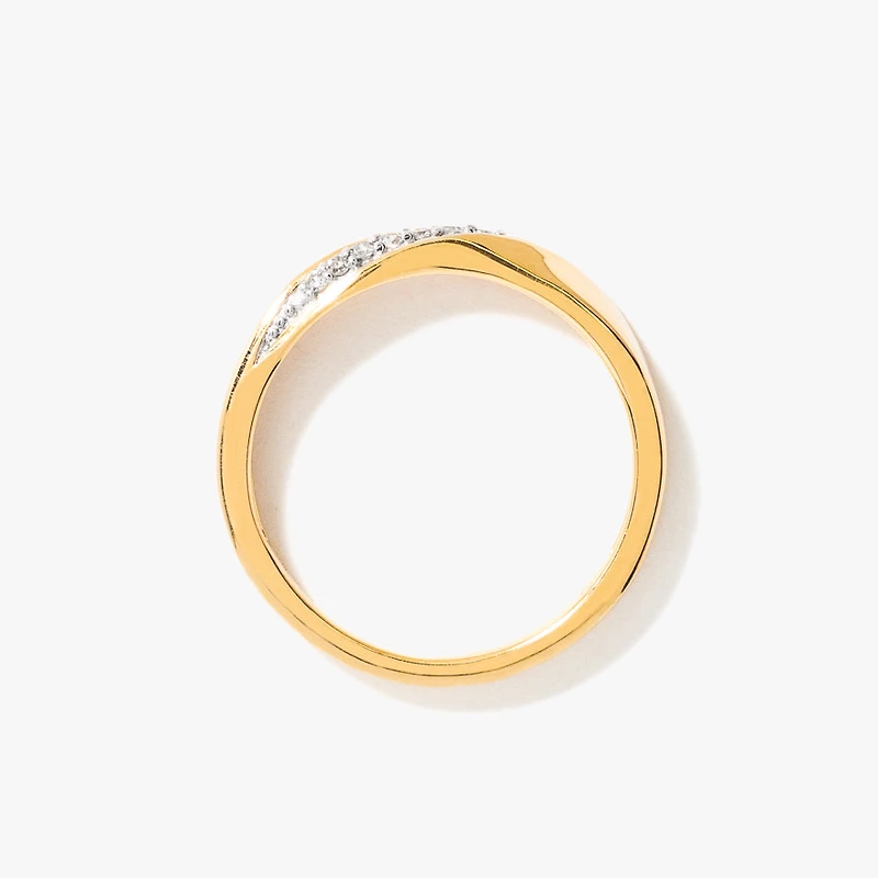 Diamond Twist Wedding band 10K Yellow Gold (0.06 ct tw)