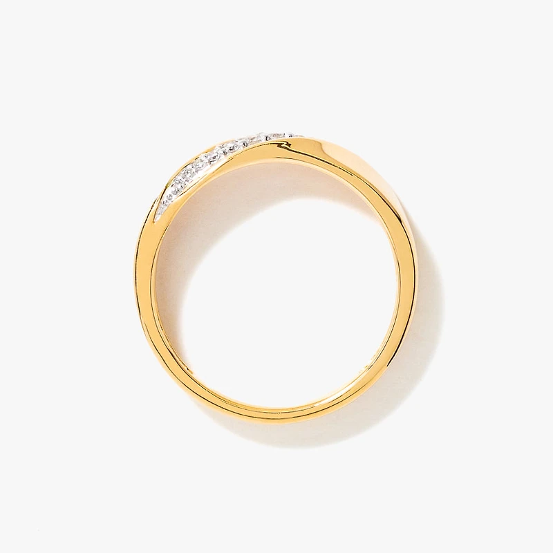Men's Twist Diamond Band 10K Yellow Gold (0.09 ct tw)
