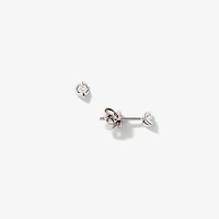 Tension Set Solitaire Lab Grown Diamond Stud Earrings in 14K White Gol