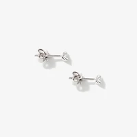 Tension Set Solitaire Lab Grown Diamond Stud Earrings in 14K White Gol