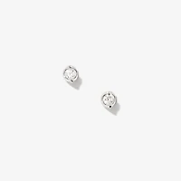 Crescent Set Lab Grown Diamond Stud Earrings in 14K White Gold (0.30ct