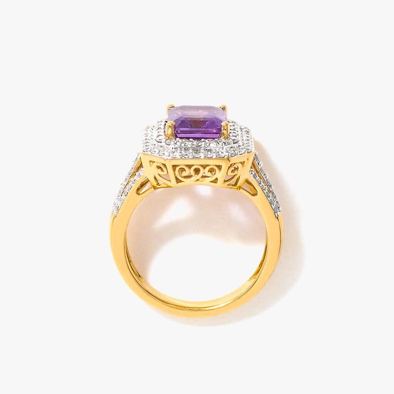 Amethyst Ring 10K Yellow Gold