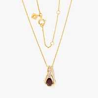 Garnet Necklace in 10K Yellow and White Gold