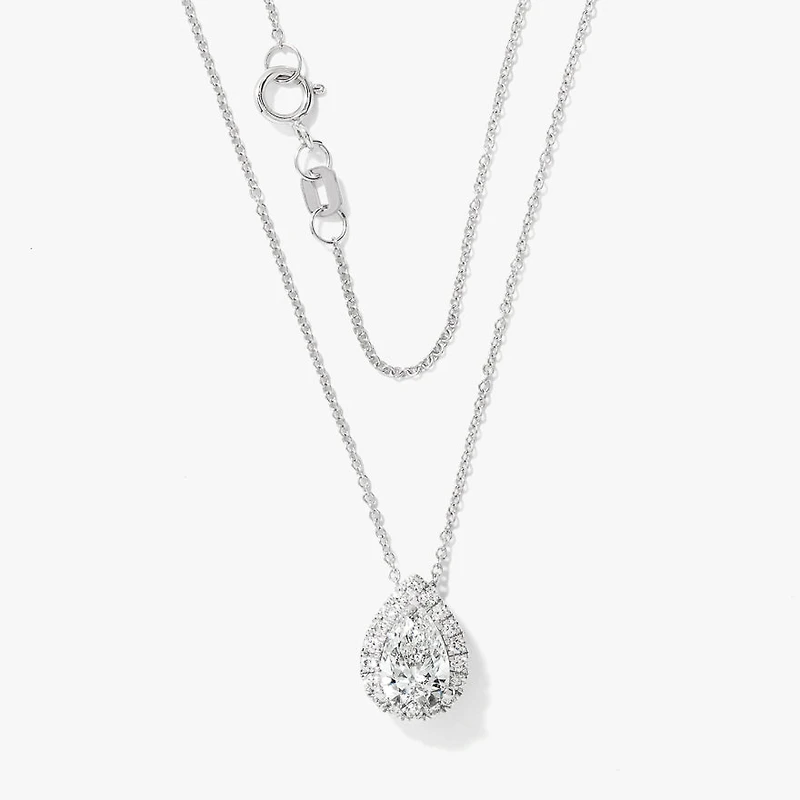 Pear Shape Lab Grown Diamond Pendant in 14K (1.20 ct tw)