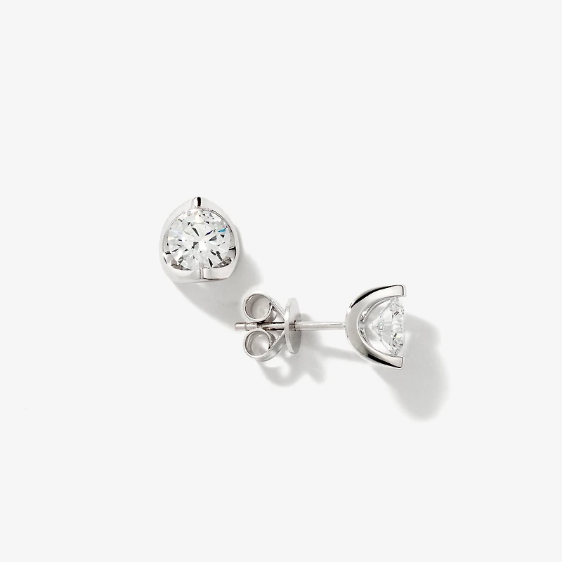 Tension Set Solitaire Lab Grown Diamond Stud Earring (1.50 ct tw)