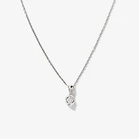 Tension Set Lab Grown Diamond Solitaire Necklace in 14K White Gold (0