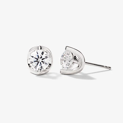 Tension Set Solitaire Lab Grown Diamond Stud Earring (1.50 ct tw)