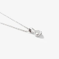 Tension Set Lab Grown Diamond Solitaire Necklace in 14K White Gold (0