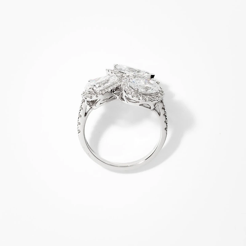 Lab Grown Diamond Cluster Ring 14K White Gold (3.51 ct tw)