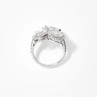 Lab Grown Diamond Cluster Ring 14K White Gold (3.51 ct tw)