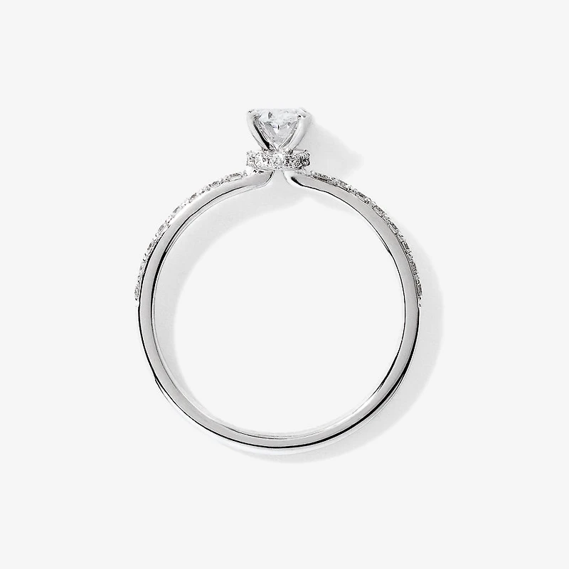 Lab Grown Oval Cut Diamond Engagement Ring 14K White Gold (0.75 ct