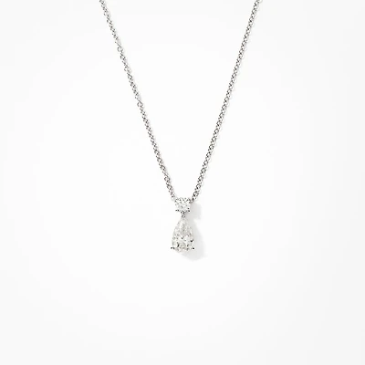 Pear Shape Lab Grown Diamond Necklace in 14K White Gold (0.70 ct tw)