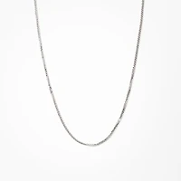 10K White Gold Diamond Cut Square 0.7mm Wheat Chain (20")