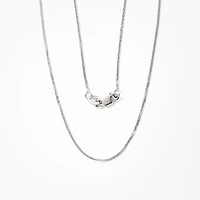 10K White Gold Diamond Cut Square 0.7mm Wheat Chain (20")