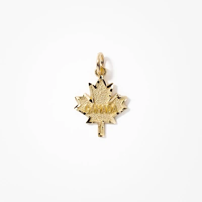 Canada Maple Leaf Pendant in 10K Yellow Gold