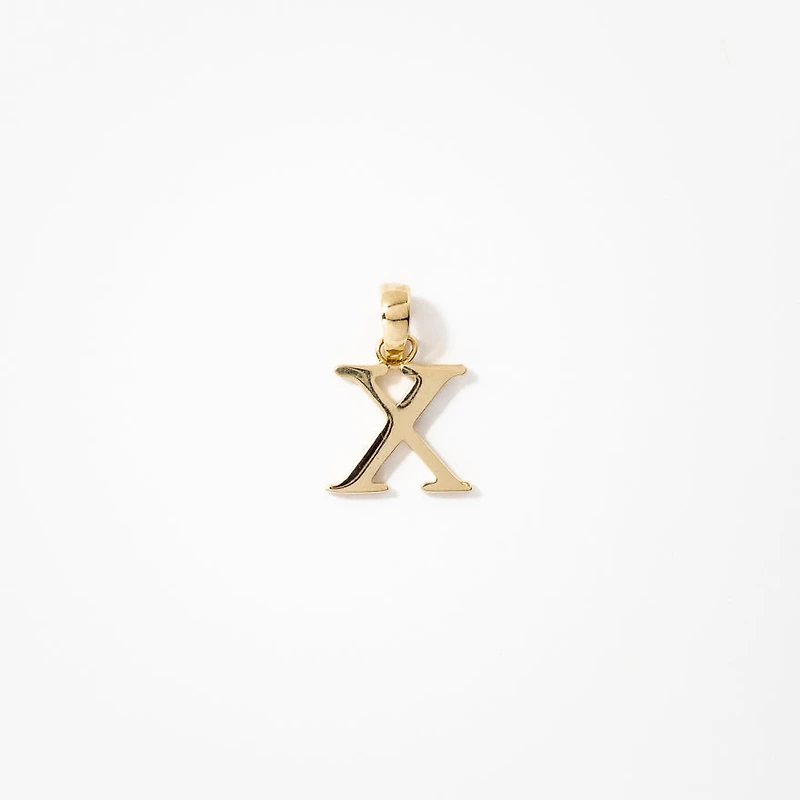 "X" Initial Pendant in 10K Yellow Gold