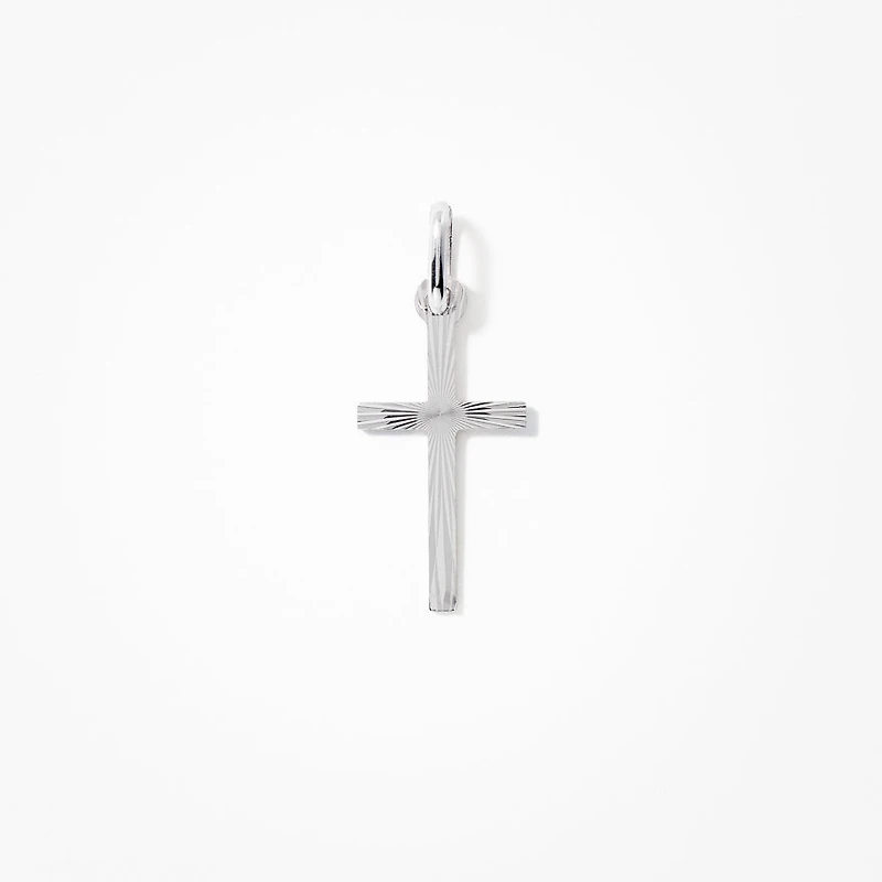 Cross Pendant in 10K Italian White Gold