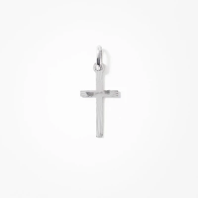 Cross Pendant in 10K Italian White Gold