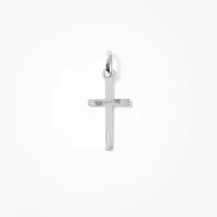Cross Pendant in 10K Italian White Gold