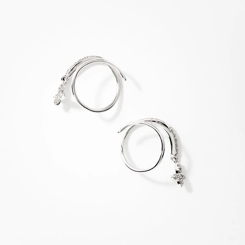 Butterfly Swirl Earrings in 10K White Gold (0.10 ct tw)