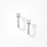 Lab Grown Diamond Hoop Earrings in 14K White Gold (0.75 ct tw)