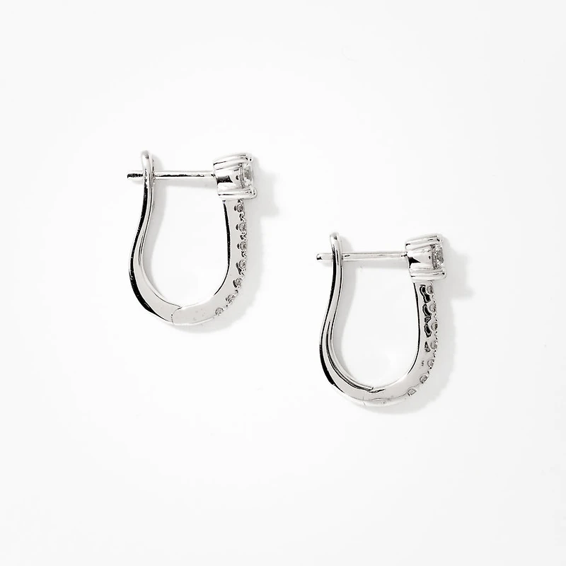 Lab Grown Diamond Hoop Earrings in 14K White Gold (0.75 ct tw)