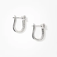 Lab Grown Diamond Hoop Earrings in 14K White Gold (0.75 ct tw)